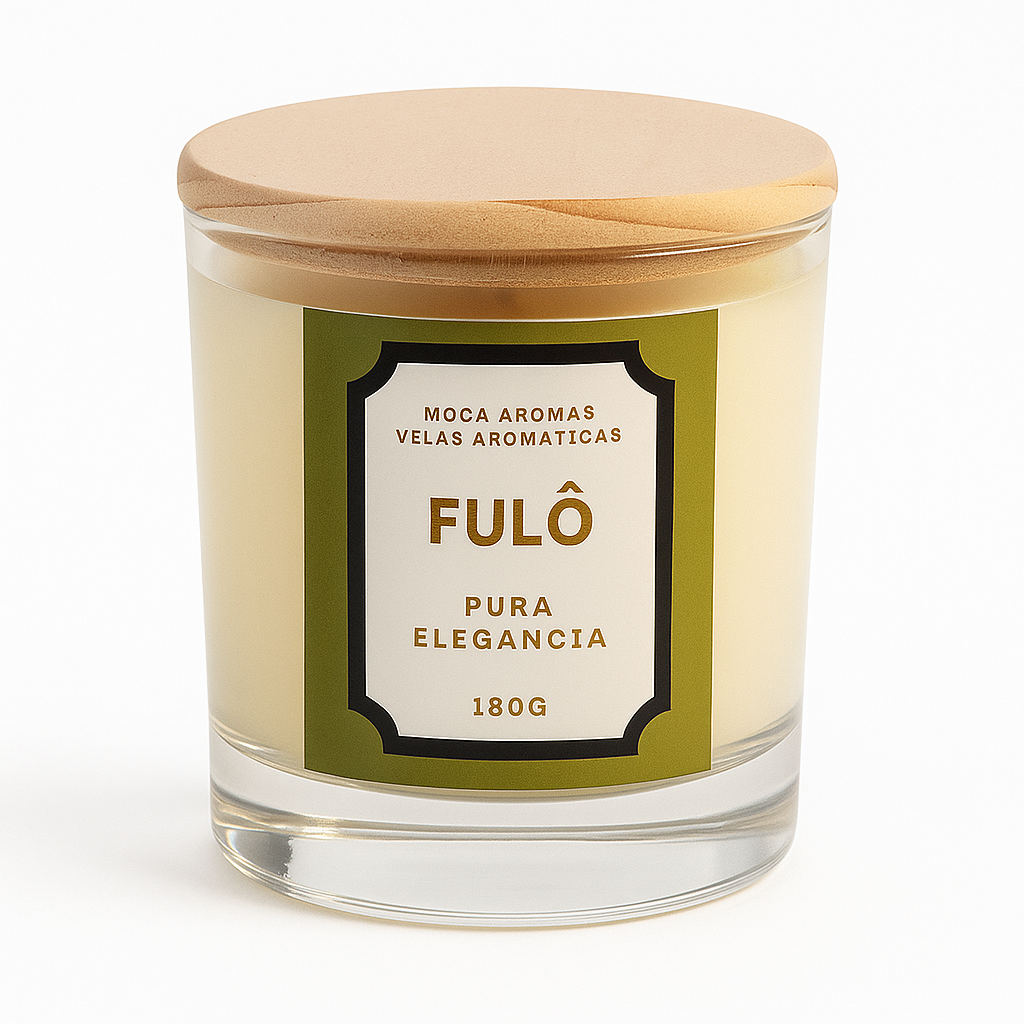 Fulô - Vela Aromática perfumada 180G. AROMA FLORAL. Cera 100% vegetal, essências livres de ftalatos e parabenos, pavio 100% algodão.