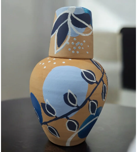 Moringa de Barro Capacidade: 1 litro Pintura a base de água