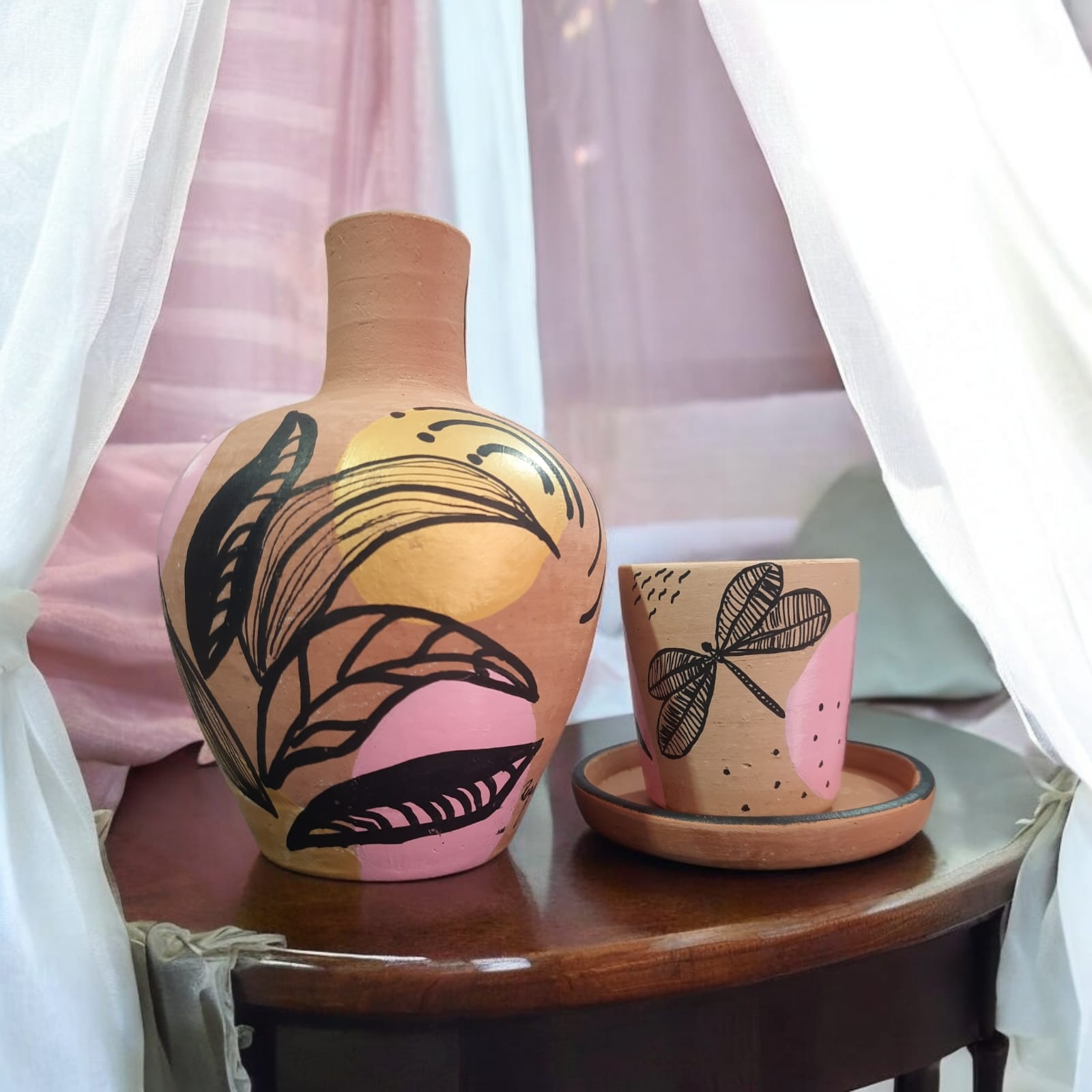 Moringa de Barro - Pintada à Mão - 1 Litro